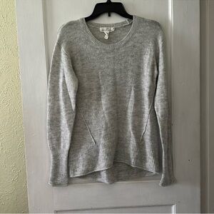 H&M L.O.G.G Grey Wool Blend Exposed Seams Long Sleeve Soft Crewneck Sweater Top